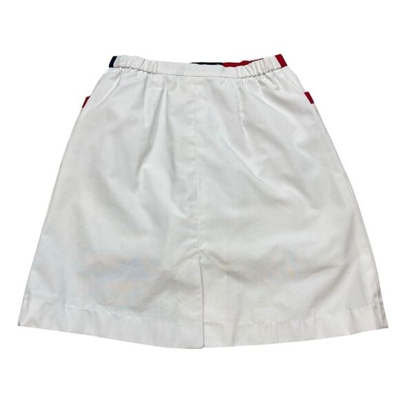 Vintage Leon Levin White Skirt with Blue and Red Pockets Size 10 - Picture 6 of 11